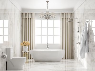 Freestanding Bathtub in a Modern Setting